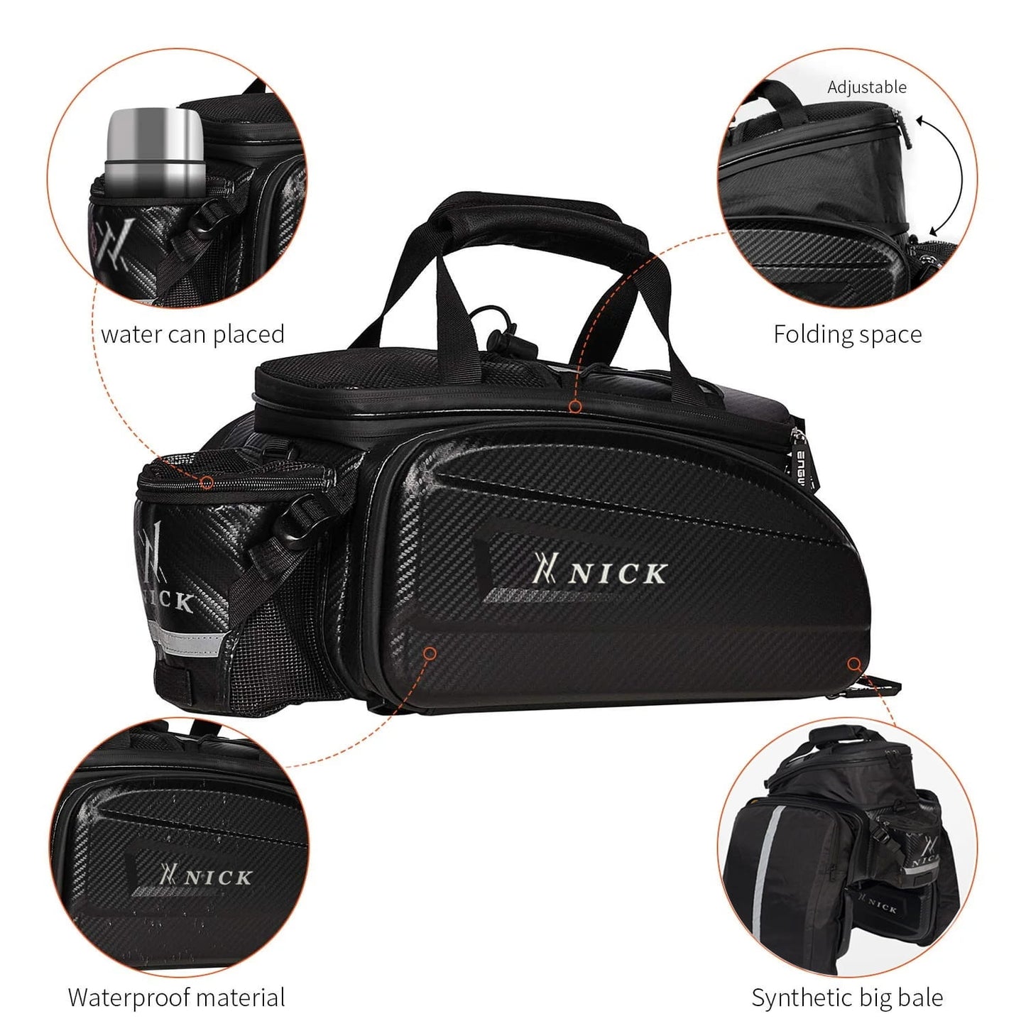 Torba na bagażnik rowerowy NICK 17-35 litrów